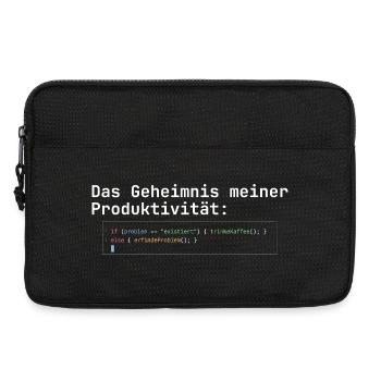 Programmierer Kaffee Geheimnis der Produktivität - Laptoptasche 13" - Schwarz - Vorne
