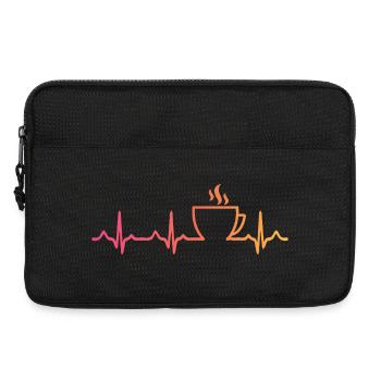 Sonnenuntergangskaffee, Herzschlag, Kaffee - Laptoptasche 13" - Schwarz - Vorne