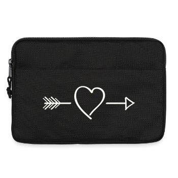 Art en ligne de flèche en forme de cœur - Sacoche pour ordinateur portable 13 pouces - noir - Devant