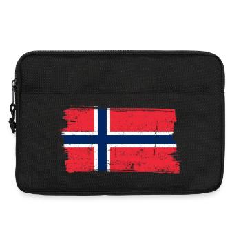 Norwegian Flag Brush Cross - Laptop bag 13" - black - Front