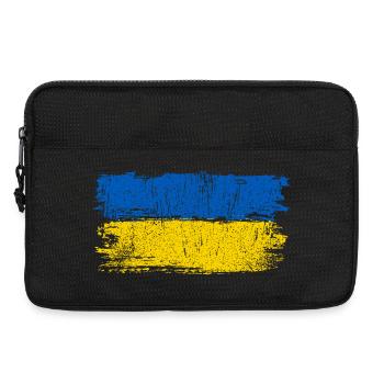 Pinselstrich der Ukraine-Flagge - Laptoptasche 13" - Schwarz - Vorne