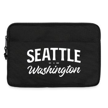 Seattle Washington Vintage Lettering - Laptop bag 13" - black - Front