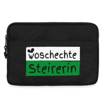 Woschechte Steirerin, Steiermark, Mundart, Dialekt - Laptoptasche 13" - Schwarz - Vorne