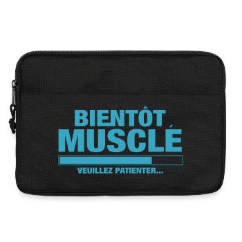 Bientôt musclé veuillez patienter - Sacoche pour ordinateur portable 13 pouces - noir - Devant