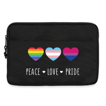 Pride Month LGBT - Peace, Love, Pride - Laptop bag 13" - black - Front