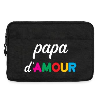 Papa d'amour - Fête des pères - Sacoche pour ordinateur portable 13 pouces - noir - Devant