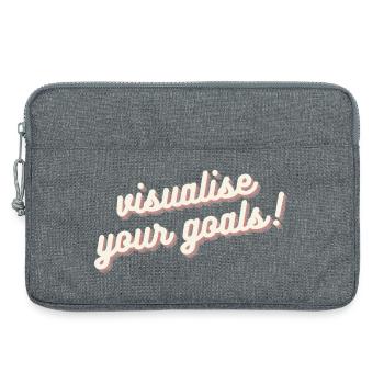 Visualisiere deine Ziele Motivation Mindset Shirt - Laptoptasche 13" - Grau meliert - Vorne