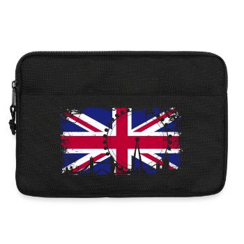 Horloge London Skyline sur Union Jack - Sacoche pour ordinateur portable 13 pouces - noir - Devant