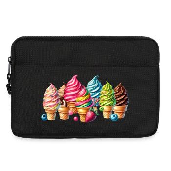 Add a sweet touch with these colorful ice cream motifs - Laptop bag 13" - black - Front