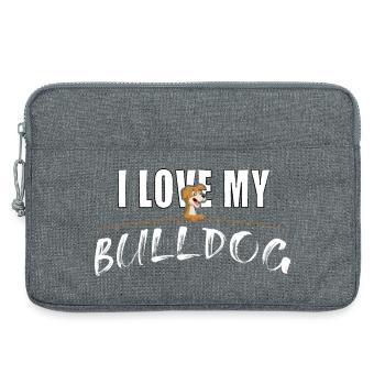 I love my Bulldog - Laptoptasche 13" - Grau meliert - Vorne
