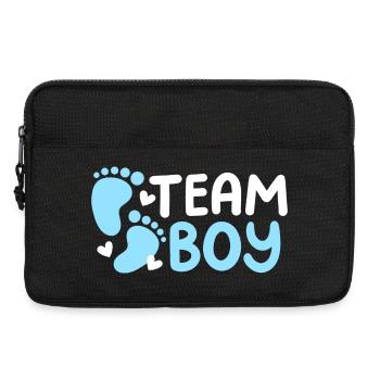 Team Boy: Bekanntgabe des Geschlechts des Babys - Laptoptasche 13" - Schwarz - Vorne