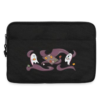 Fantômes préparant des biscuits - Motif large - Sacoche pour ordinateur portable 13 pouces - noir - Devant