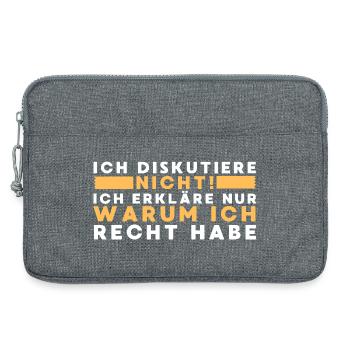 Ich diskutiere nicht ich erkläre nur - Laptoptasche 13" - Grau meliert - Vorne