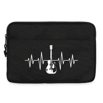 Amour de la guitare avec battement de cœur - musiciens et guitare - Sacoche pour ordinateur portable 13 pouces - noir - Devant