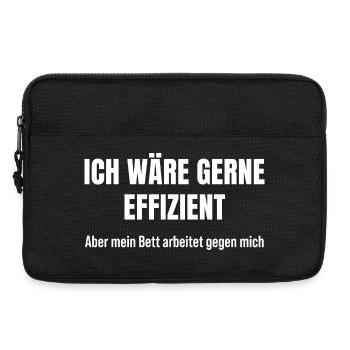 Morgenroutine gescheitert – Bett war stärker - Laptoptasche 13" - Schwarz - Vorne