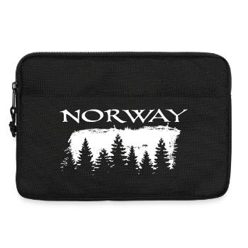 Norway Forest Silhouette Motif - Laptop bag 13" - black - Front