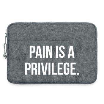 PAIN IS A PRIVILEGE. | Greyline Official - Laptop bag 13" - heather grey - Front
