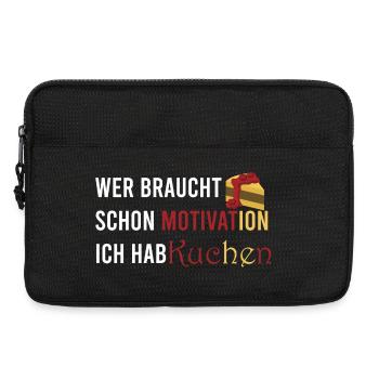 Who needs motivation I've got cake - Laptop bag 13" - black - Front