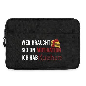 Who needs motivation I've got cake - Laptop bag 13" - black - Front