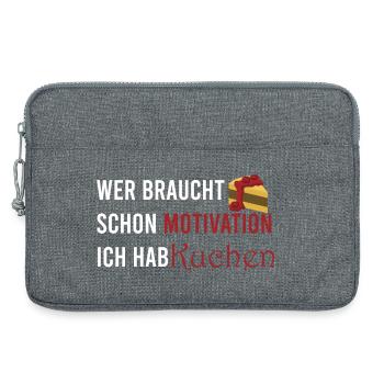 Who needs motivation I've got cake - Laptop bag 13" - heather grey - Front