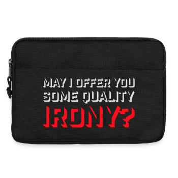 Puis-je vous offrir un peu d’ironie de qualité, Lustiger Spruch - Sacoche pour ordinateur portable 13 pouces - noir - Devant