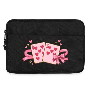 Valentine Spielkarten 6 7 six seven Niedlich Herz - Laptoptasche 13" - Schwarz - Vorne