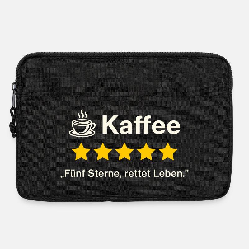 Kaffee Bewertung – Fünf Sterne, rettet Leben - Laptoptasche 13" - Schwarz