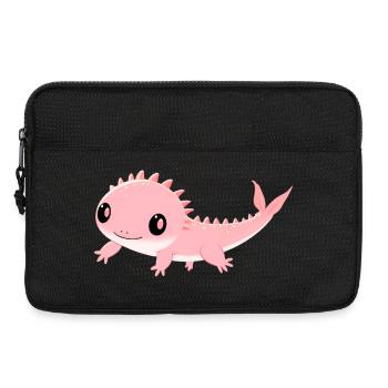Zartrosa Dino-Liebling Axolotl - Laptoptasche 13" - Schwarz - Vorne