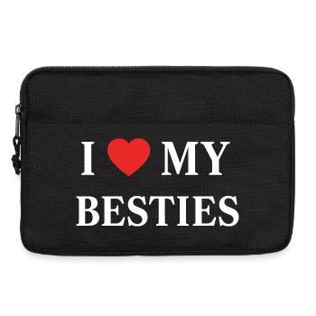 I Love My Besties J'aime Mes Meilleurs Amis - Sacoche pour ordinateur portable 13 pouces - noir - Devant