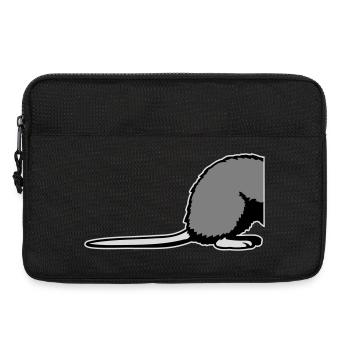 Ratte Rückseite Halb Lustig Schwanz Nagetier Tier - Laptoptasche 13" - Schwarz - Vorne