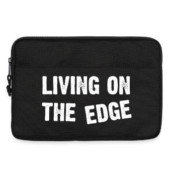 Living on the Edge Bold Typography - Laptop bag 13" - black - Front