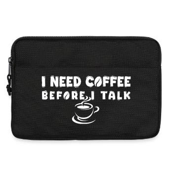Ich brauche Kaffee, bevor ich lustige Kaffeeliebhaber Gif rede - Laptoptasche 13" - Schwarz - Vorne