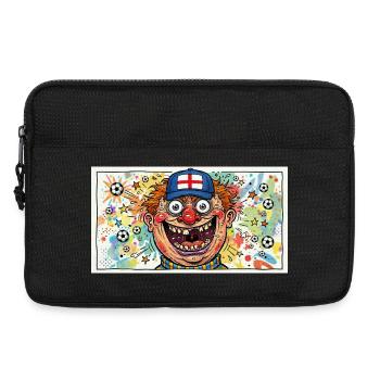 England Fußball - Clown Flaggenkappe - Laptoptasche 13" - Schwarz - Vorne