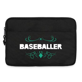 Baseball Ornament Style - Laptop bag 13" - black - Front