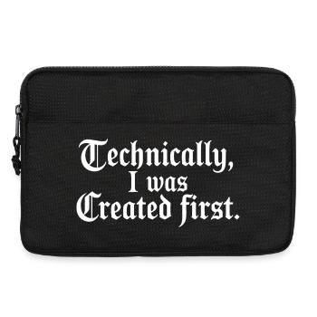 Techniquement, j’ai été créé en premier - Sacoche pour ordinateur portable 13 pouces - noir - Devant