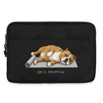 American Bully Yoga Dog Jour 3 tentative - Sacoche pour ordinateur portable 13 pouces - noir - Devant