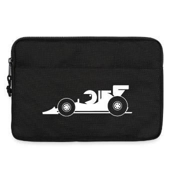 Équipe de voiture de course de bande dessinée de dessin animé de voiture de course de voiture de course de voiture - Sacoche pour ordinateur portable 13 pouces - noir - Devant