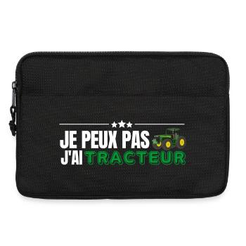Je Peux Pas J'Ai Tracteur - Sacoche pour ordinateur portable 13 pouces - noir - Devant
