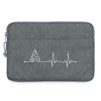 Graphique Pulse de battement de cœur de la pizza - Sacoche pour ordinateur portable 13 pouces - gris chiné - Devant
