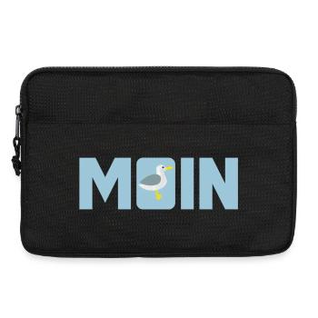 Moin Möwe Meer norddeutsch plattdeutsch Küste Fan - Laptoptasche 13" - Schwarz - Vorne