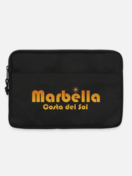 Marbella Costa del Sol-Sunburst Text - Laptop bag 13" - black