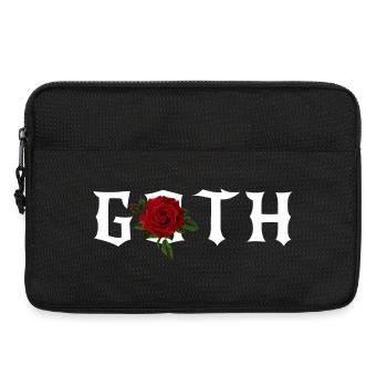 Goth , thème gothique avec une rose rouge - Sacoche pour ordinateur portable 13 pouces - noir - Devant