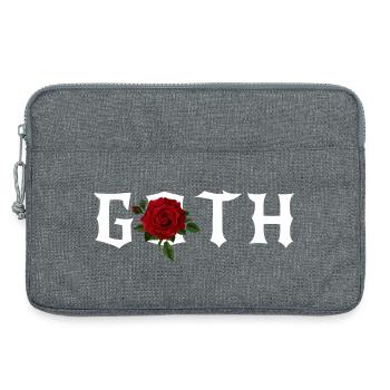 Goth , thème gothique avec une rose rouge - Sacoche pour ordinateur portable 13 pouces - gris chiné - Devant