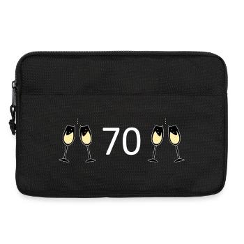 70.Geburtstag 70 Jahre Jubiläum 70 Zahl 70 weiß - Laptoptasche 13" - Schwarz - Vorne