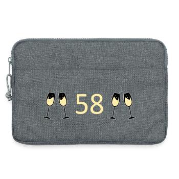 58th Birthday 58 Years Anniversary 58 Number 58 - Laptop bag 13" - heather grey - Front