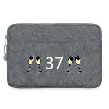 37.Geburtstag 37 Jahre Jubiläum 37 Jahre Zahl 37 - Laptoptasche 13" - Grau meliert - Vorne