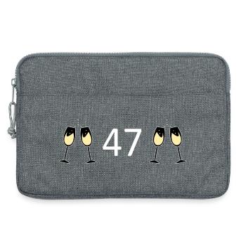 47e anniversaire 47 ans 47 ans numéro 47 - Sacoche pour ordinateur portable 13 pouces - gris chiné - Devant