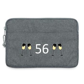 56th Birthday 56 Years Anniversary 56 Number 56 - Laptop bag 13" - heather grey - Front