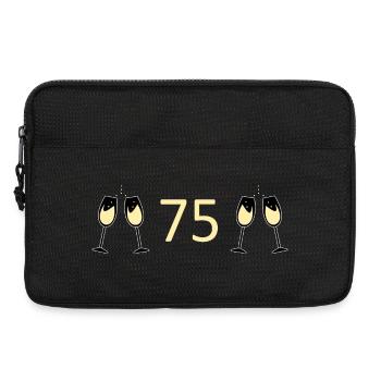 75.Geburtstag 75 Jahre Jubiläum 75 Zahl 75 schwarz - Laptoptasche 13" - Schwarz - Vorne