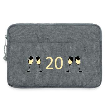 20.Geburtstag 20 Jahre Jubiläum 20 Jahre Zahl 20 - Laptoptasche 13" - Grau meliert - Vorne